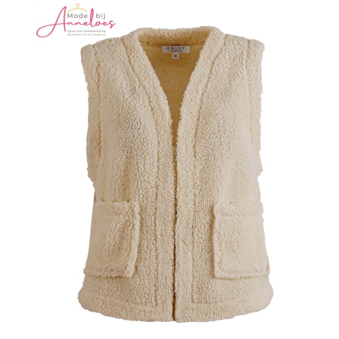 Enjoy Gilet teddy kort 521- Zand